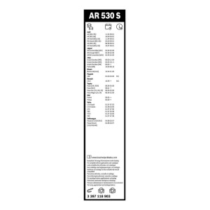 ΥΑΛ/ΡΑΣ BOSCH AEROTWIN 53cm/53cm(AR530S)