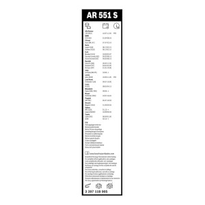 ΥΑΛ/ΡΑΣ BOSCH AEROTWIN 55cm/50cm(AR551S)