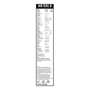 ΥΑΛ/ΡΑΣ BOSCH AEROTWIN 53cm/45cm(AR531S)