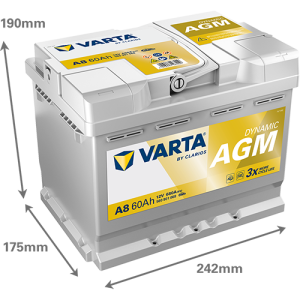 ΜΠΑΤΑΡΙΑ AGM 60Ah VARTA 680CCA A8