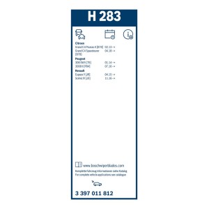 ΥΑΛ/ΡΑΣ BOSCH   TWIN REAR 28cm (H283)