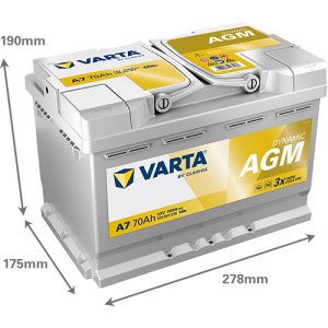 ΜΠΑΤΑΡΙΑ AGM 70Ah VARTA 760CCA A7