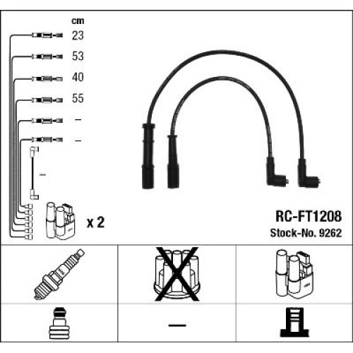 RCFT1208 (9262)  ΣΕΤ ΜΠΟΥΖΟΚΑΛΩΔΙΑ NGK