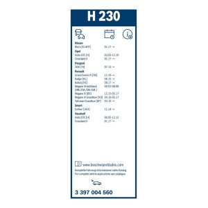 ΥΑΛ/ΡΑΣ BOSCH TWIN REAR 23cm (H230)