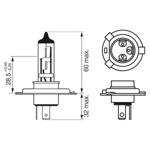 ΛΑΜΠA H4 BOSCH 12V