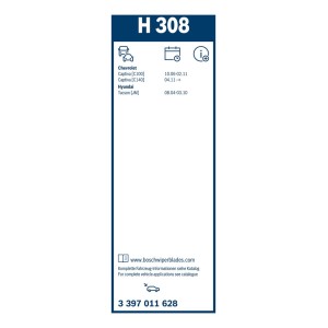 ΥΑΛ/ΡΑΣ BOSCH TWIN REAR 30cm (H308)